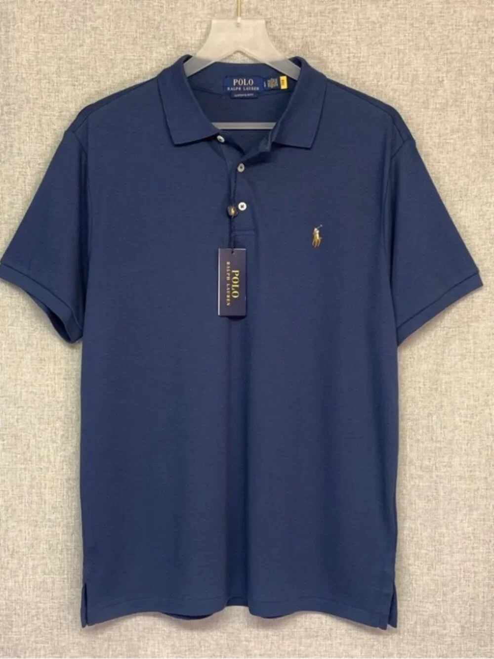 POLO Custom Slim Fit Cotton Short Sleeve Polo MEDIUM Royal Blue NWT